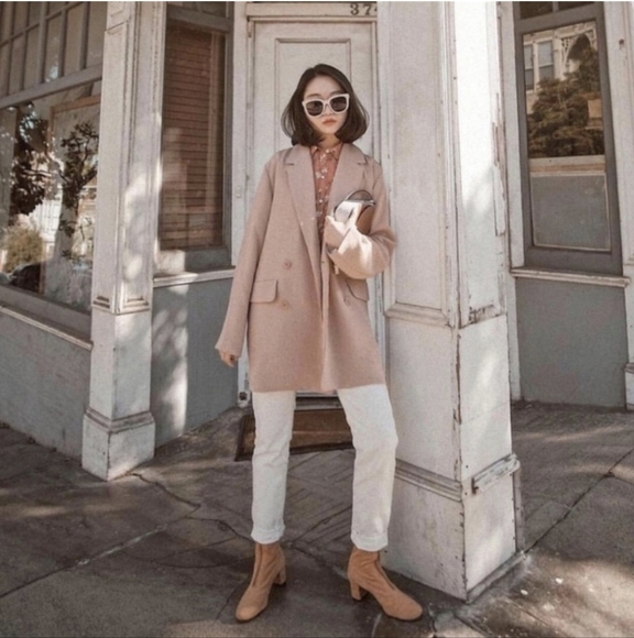 WILFRED Cherrelle Blazer Saville Brown Tan Double Breasted Aritzia XXS - Picture 1 of 12